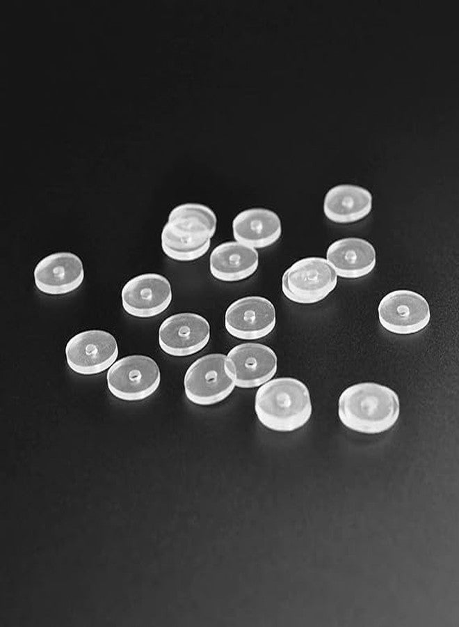 HAV CREATION Soft Silicone Rubber Earring Back Stoppers for Gold, Diamond, Silver & Heavy Earrings | Flat Clear Push Buttons for Big Holes | Earring Findings & Stud Support for Women & Girls - Image 2